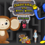 Cheburashka and Huggy Wuggy in the maze